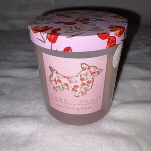 Sand + Paws Candle Scented Coconut & Palm Neutralizes Pet Odor Corgi Dog 11.5 Oz